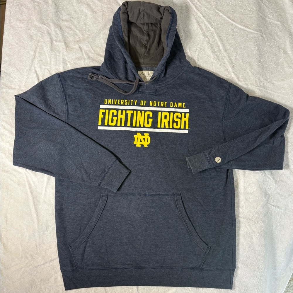 Alta Garcia University Notre Dame Fighting Irish Fleece Mens Hoodie Navy Blue LG